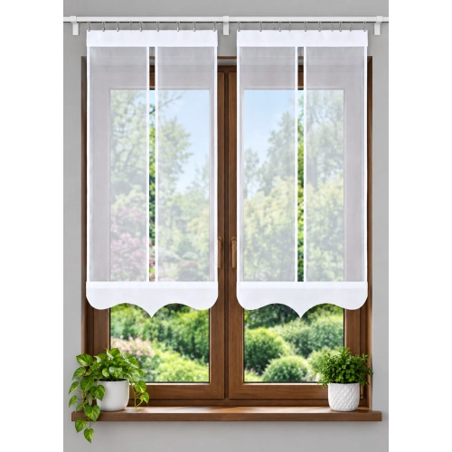 Firany panelowe LUNA – komplet 2 prostych paneli okiennych FL817